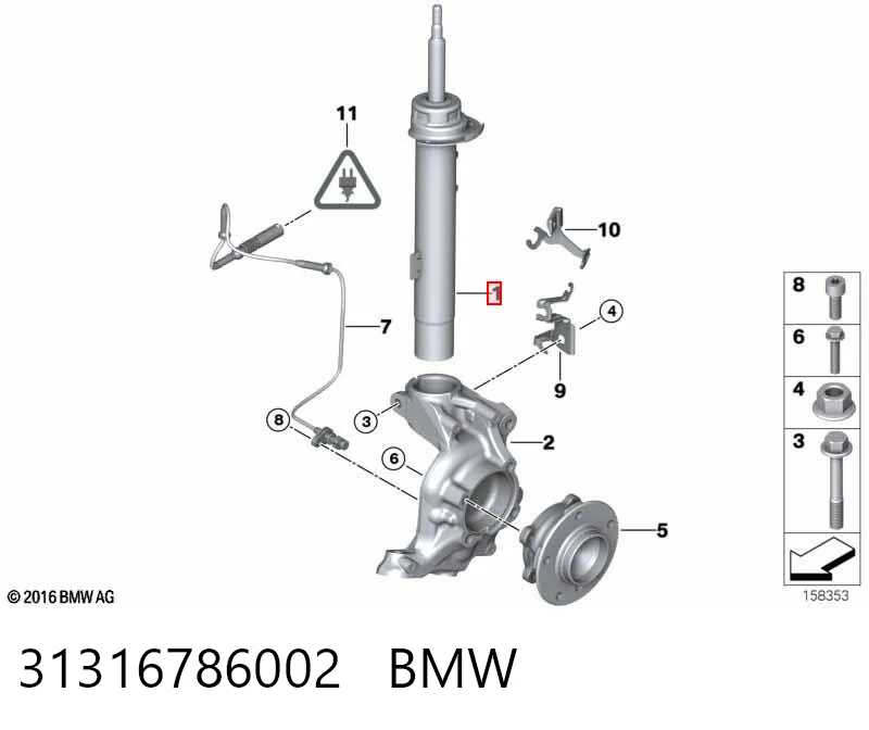 31316786002 BMW Amortecedor dianteiro direito