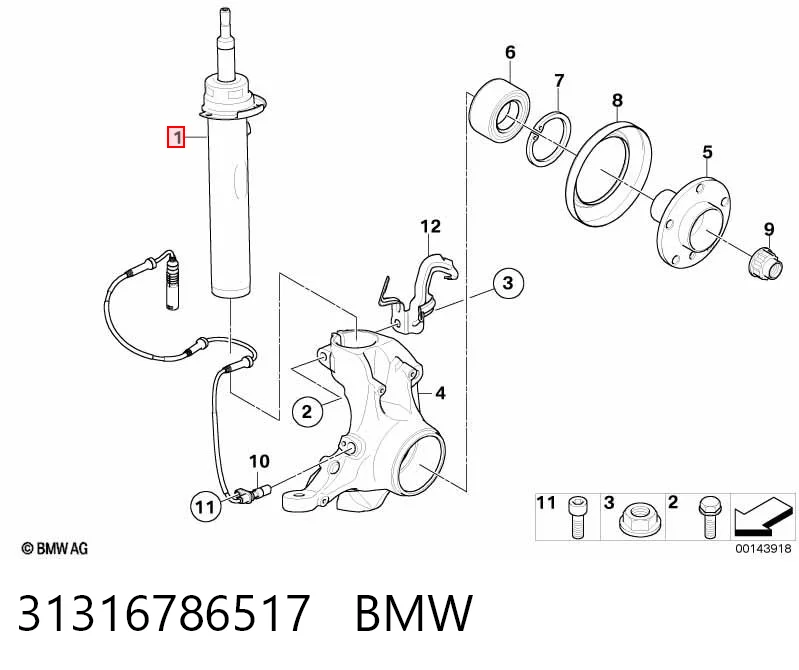 31316786517 BMW Amortecedor dianteiro esquerdo