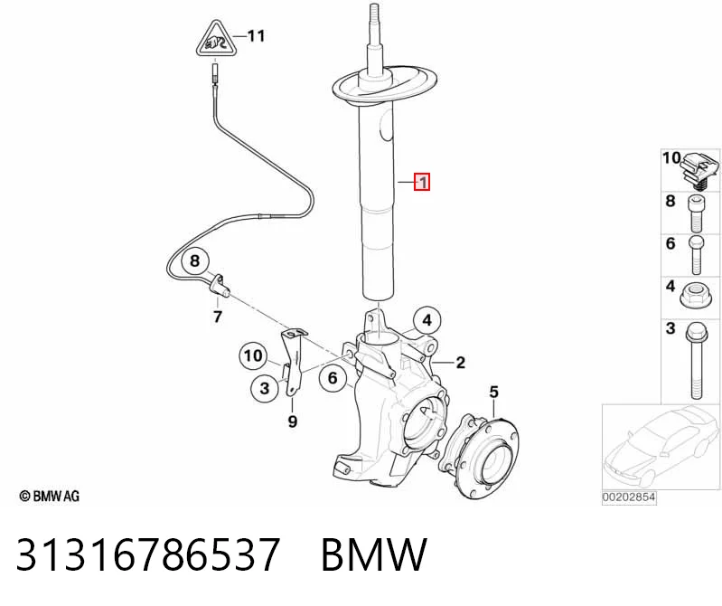 31316786537 BMW Amortecedor dianteiro esquerdo