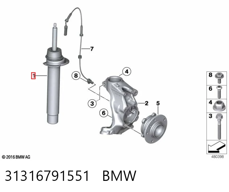 31316791551 BMW Amortecedor dianteiro