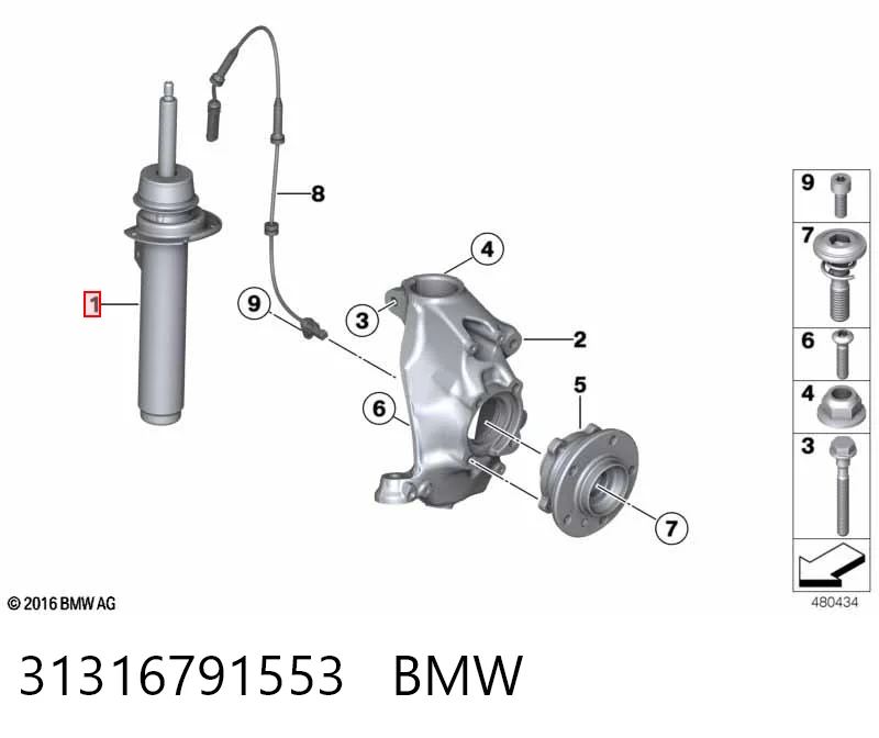 31316791553 BMW Amortecedor dianteiro esquerdo