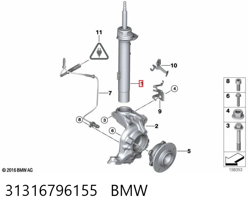 31316796155 BMW Amortecedor dianteiro esquerdo