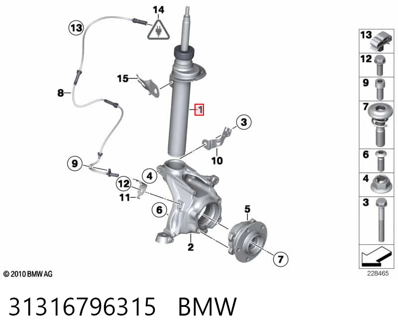 31316796315 BMW Amortecedor dianteiro esquerdo