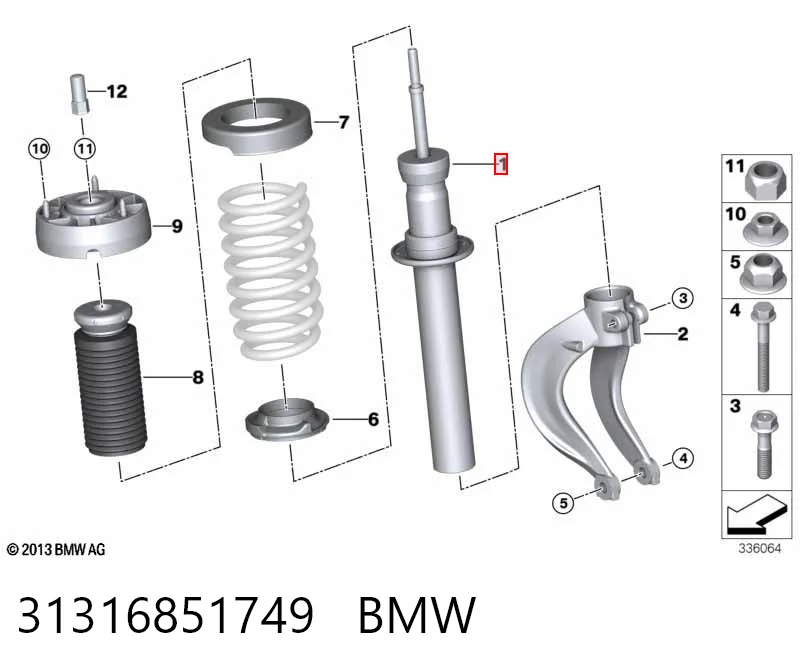 31316851749 BMW Amortecedor dianteiro