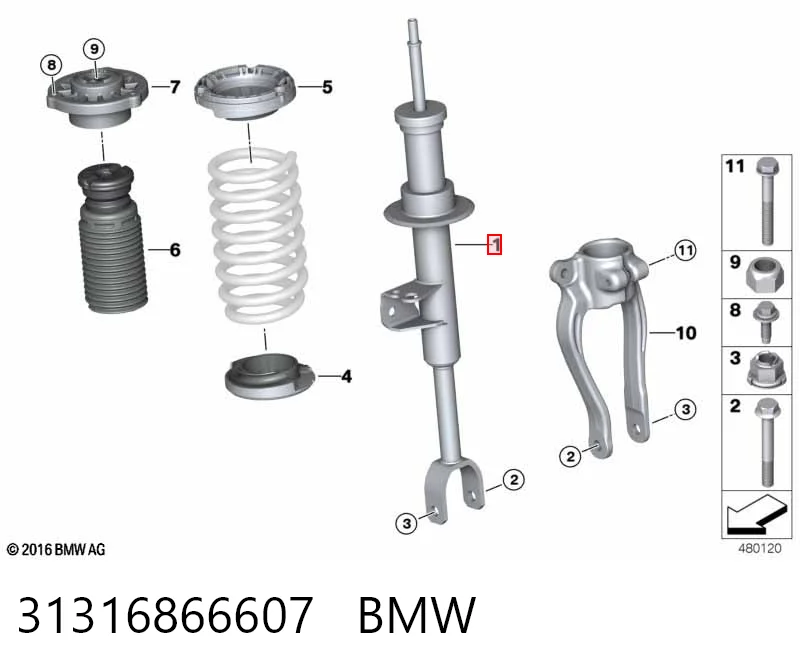 31316866607 BMW Amortecedor dianteiro esquerdo