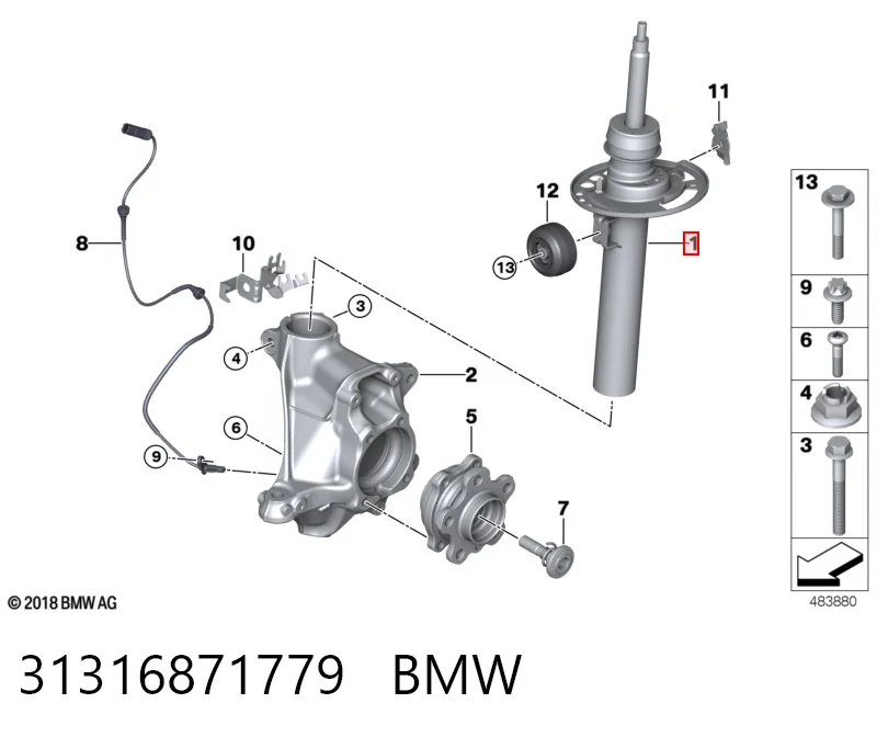 Amortecedor dianteiro esquerdo TRW JGM1449SL preço, a partir de 172,07 USD