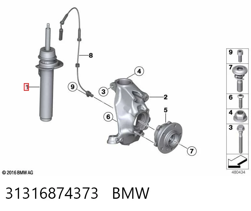 31316874373 BMW Amortecedor dianteiro esquerdo