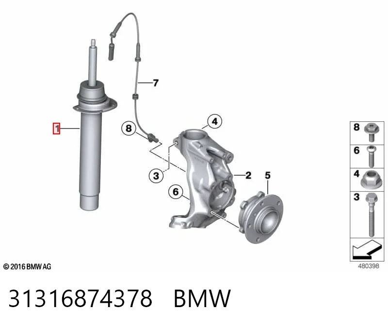 31316874378 BMW Amortecedor dianteiro