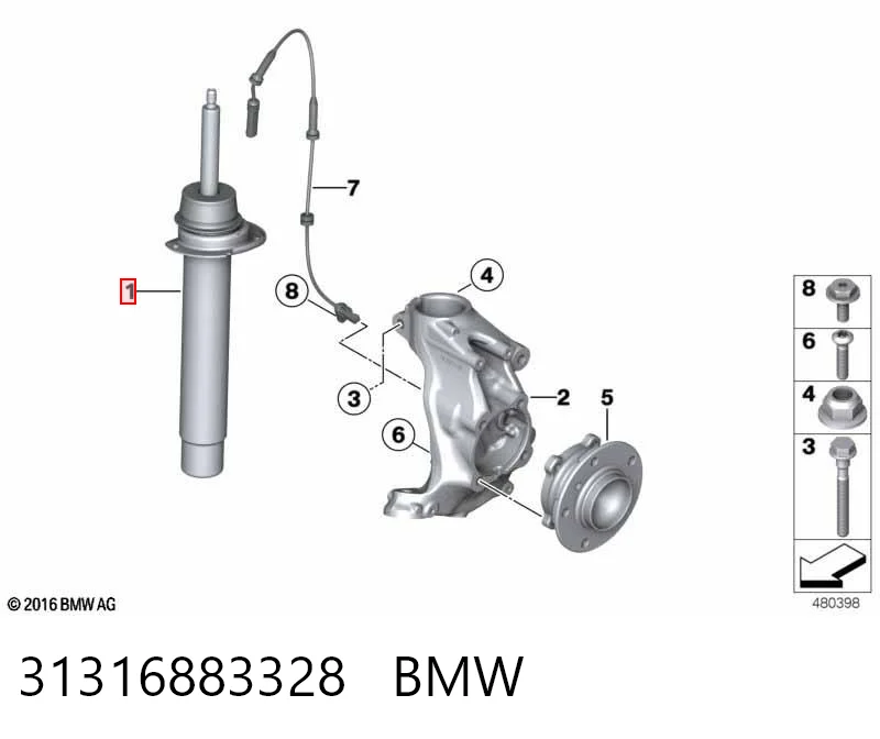 31316883328 BMW Amortecedor dianteiro