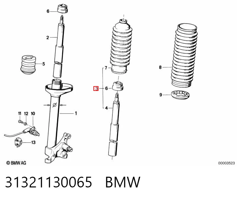 31321130065 BMW Amortecedor dianteiro
