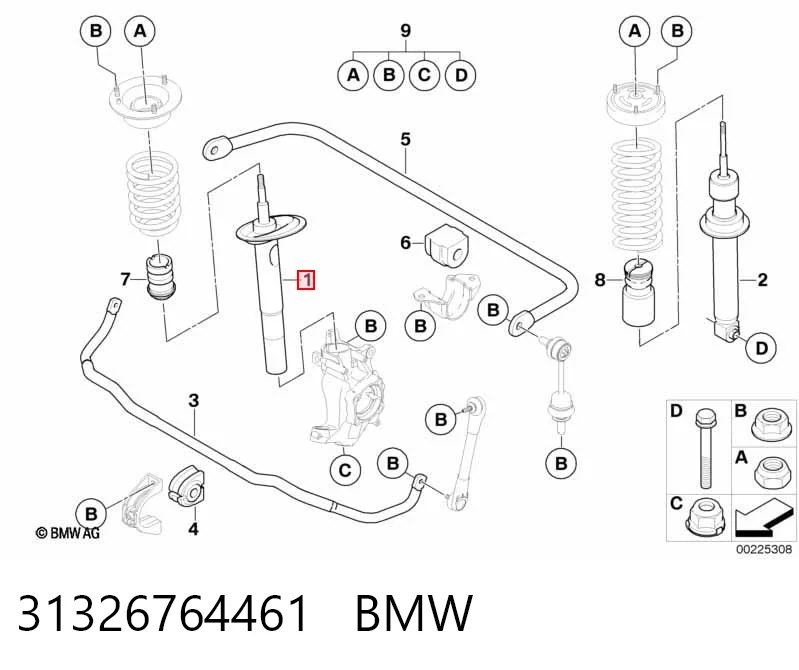 31326764461 BMW Amortecedor dianteiro esquerdo