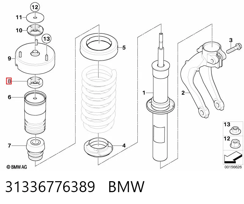 31336776389 BMW Suporte de amortecedor dianteiro