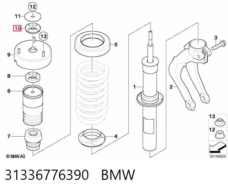 31336776390 BMW Rolamento de suporte do amortecedor dianteiro