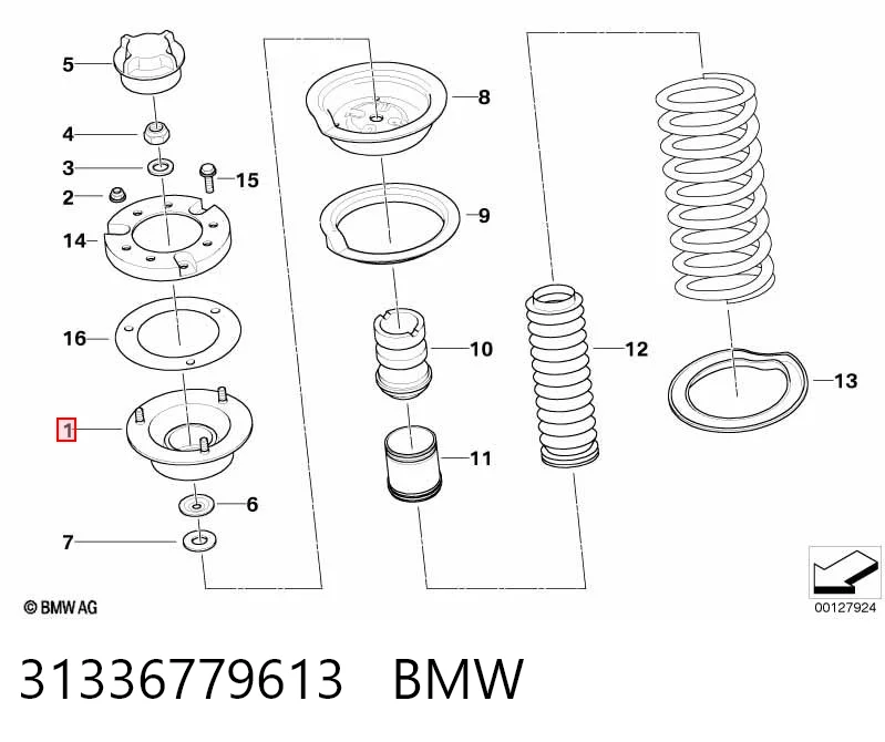 31336779613 BMW Suporte de amortecedor dianteiro