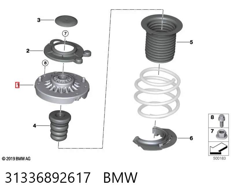 31336892617 BMW Suporte de amortecedor dianteiro