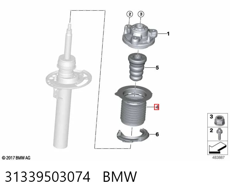 31339503074 BMW Bota de proteção de amortecedor traseiro