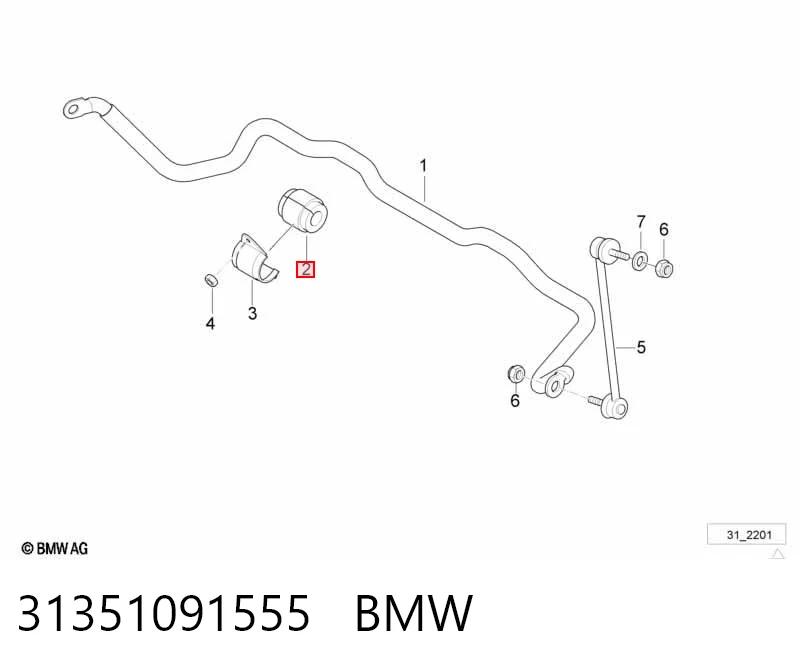31351091555 BMW Bucha de estabilizador dianteiro
