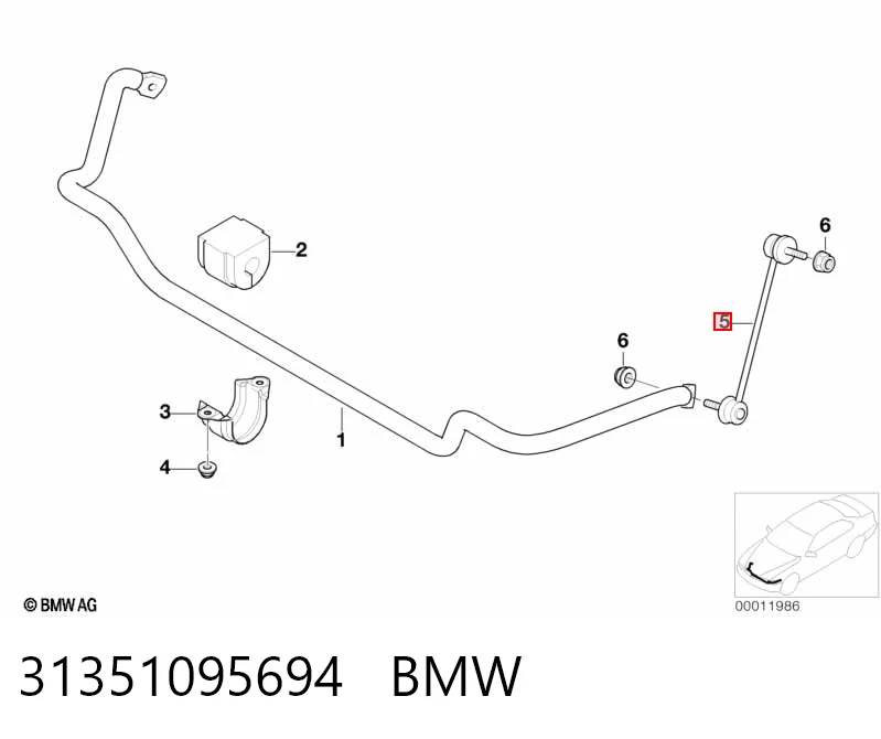 31351095694 BMW Montante de estabilizador dianteiro