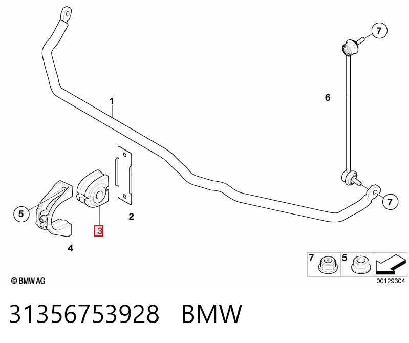31356753928 BMW Bucha de estabilizador dianteiro