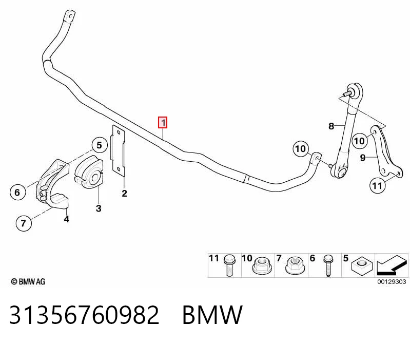 31356760982 BMW Estabilizador dianteiro