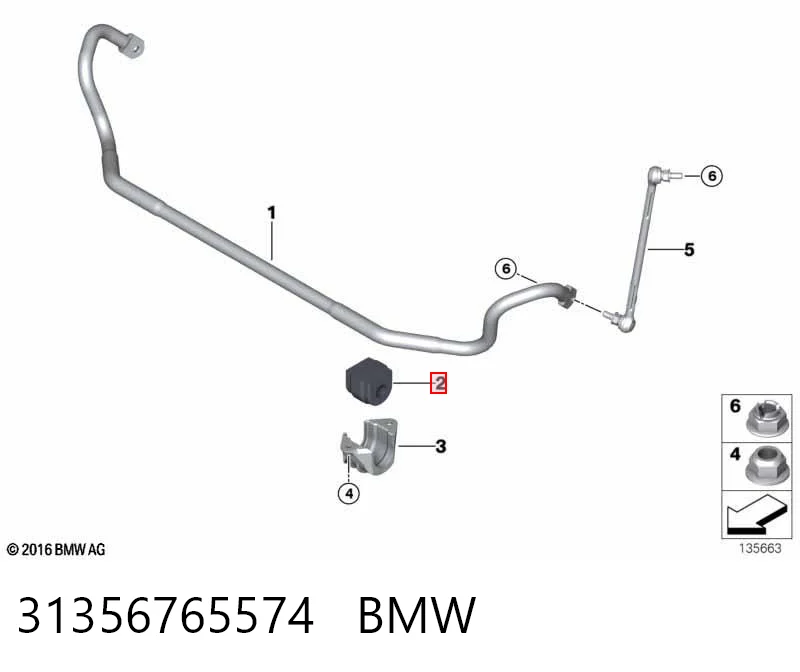 31356765574 BMW Bucha de estabilizador dianteiro