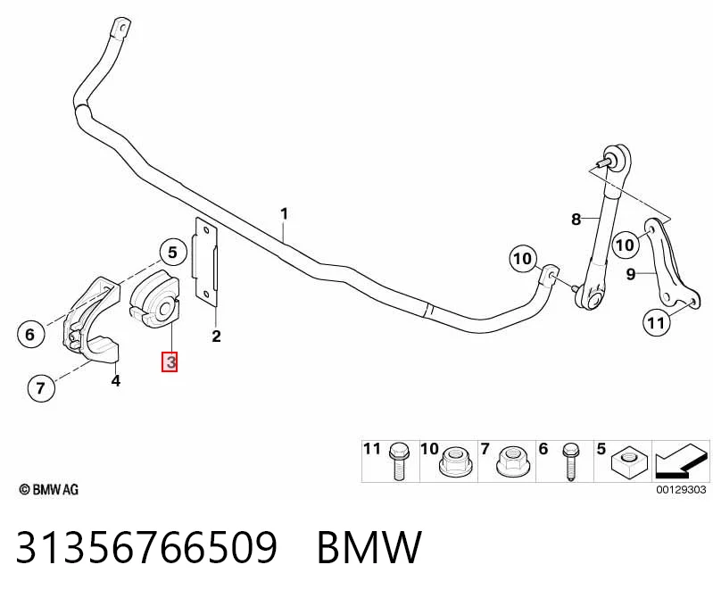 31356766509 BMW Bucha de estabilizador dianteiro