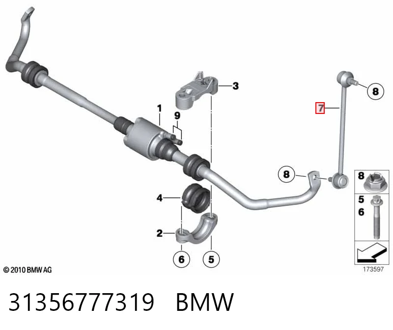 31356777319 BMW Montante de estabilizador dianteiro