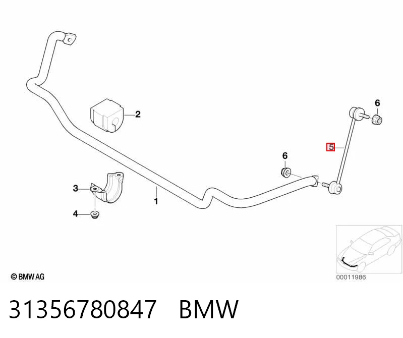 31356780847 BMW Montante de estabilizador dianteiro