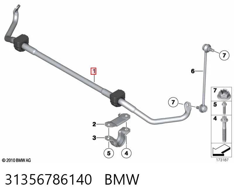 31356786140 BMW Estabilizador dianteiro