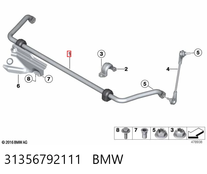 31356792111 BMW Estabilizador dianteiro