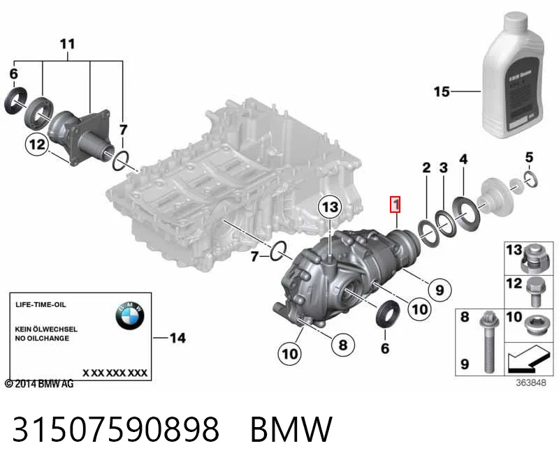 31507590898 BMW Redutor do eixo dianteiro