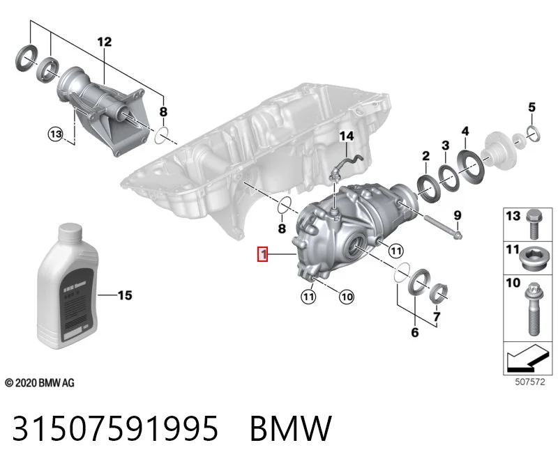 31507591995 BMW Redutor do eixo dianteiro