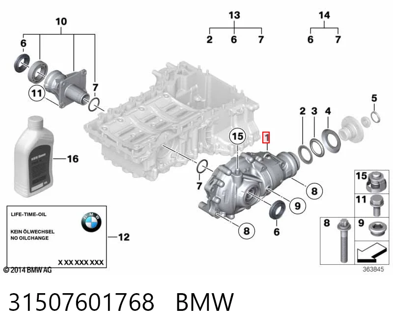 31507601768 BMW Redutor do eixo dianteiro