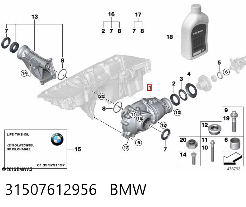 31507612956 BMW Redutor do eixo dianteiro