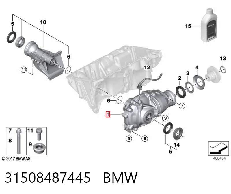31508487445 BMW Redutor do eixo dianteiro