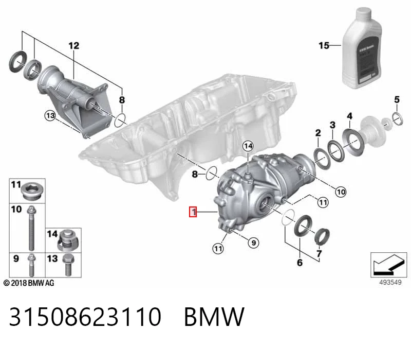31508623110 BMW Redutor do eixo dianteiro