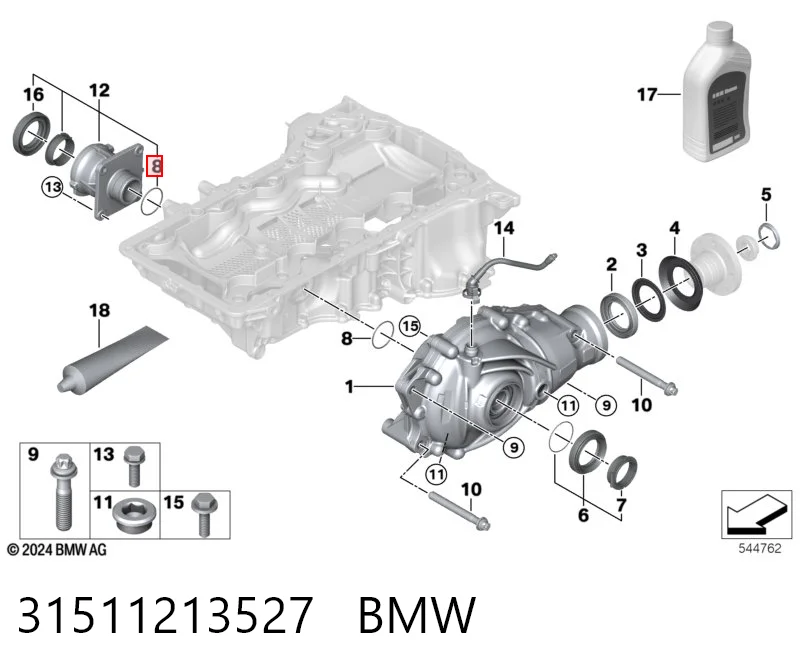 31511213527 BMW Bucim do semieixo do eixo dianteiro
