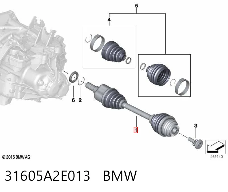 31605A2E013 BMW Semieixo (acionador) dianteiro esquerdo