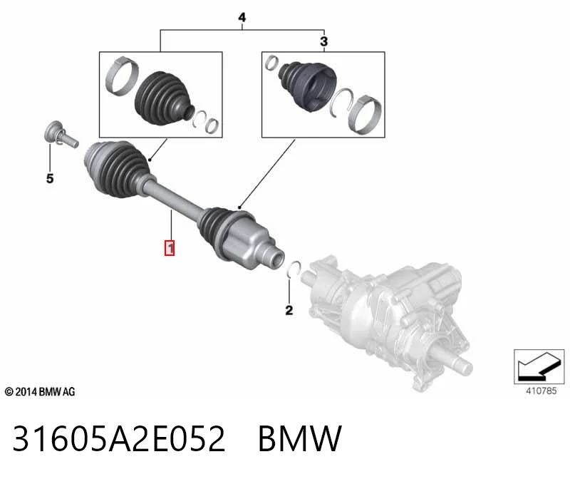 31605A2E052 BMW Semieixo (acionador) dianteiro direito