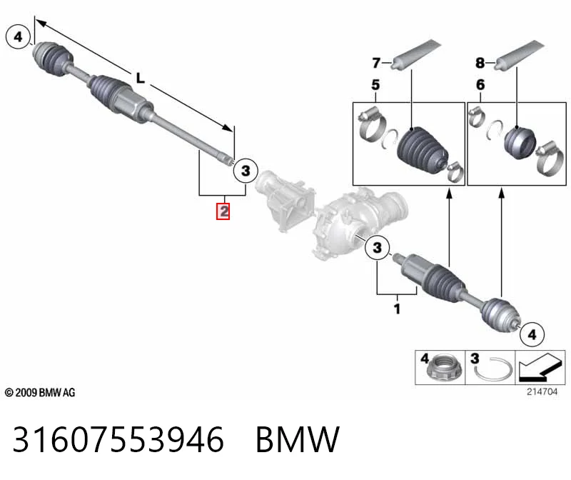 31607553946 BMW Semieixo (acionador) dianteiro direito