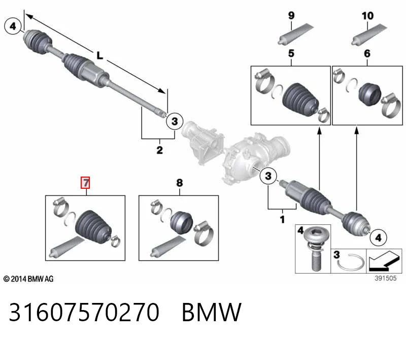 Bota de proteção interna de junta homocinética do semieixo dianteiro para BMW 1 F21