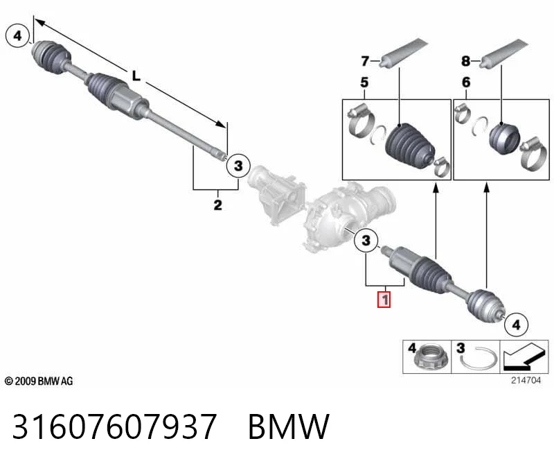 31607607937 BMW Semieixo (acionador) dianteiro esquerdo