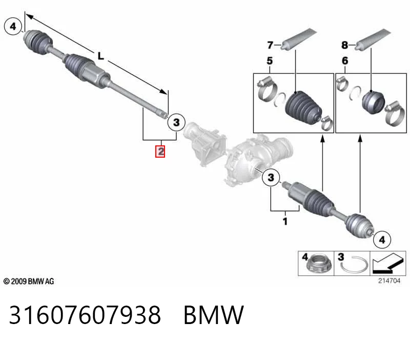 31607607938 BMW Semieixo (acionador) dianteiro direito