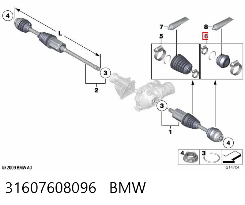 31607608096 BMW Bota de proteção externa de junta homocinética do semieixo dianteiro