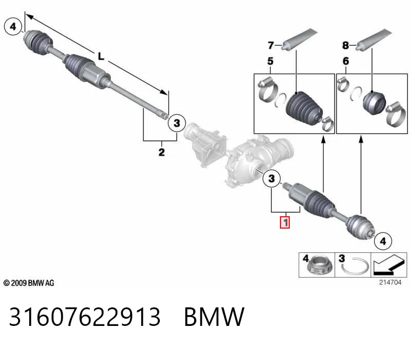 31607622913 BMW Semieixo (acionador) dianteiro esquerdo