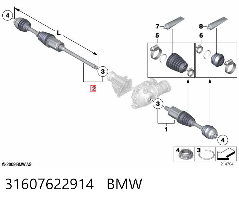 31607622914 BMW Semieixo (acionador) dianteiro direito
