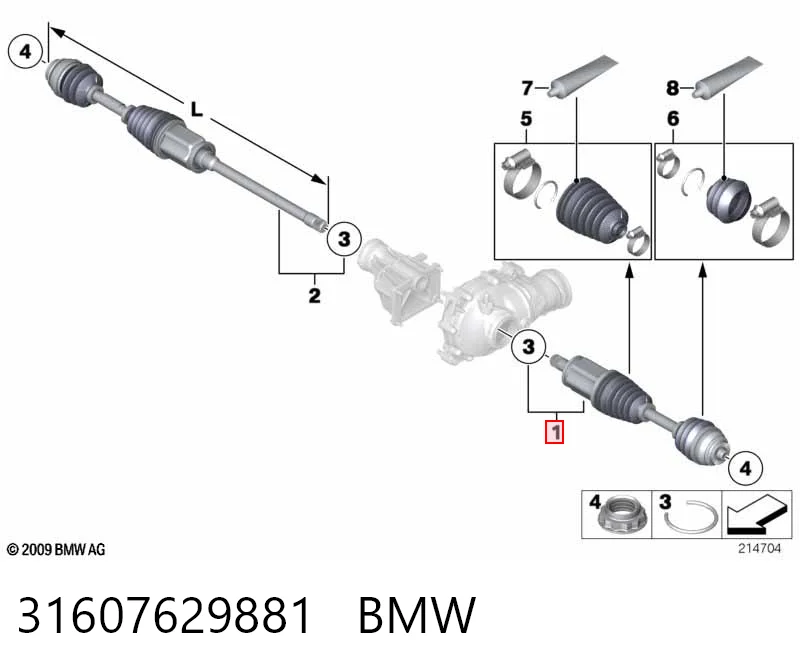 31607629881 BMW Semieixo (acionador) dianteiro esquerdo