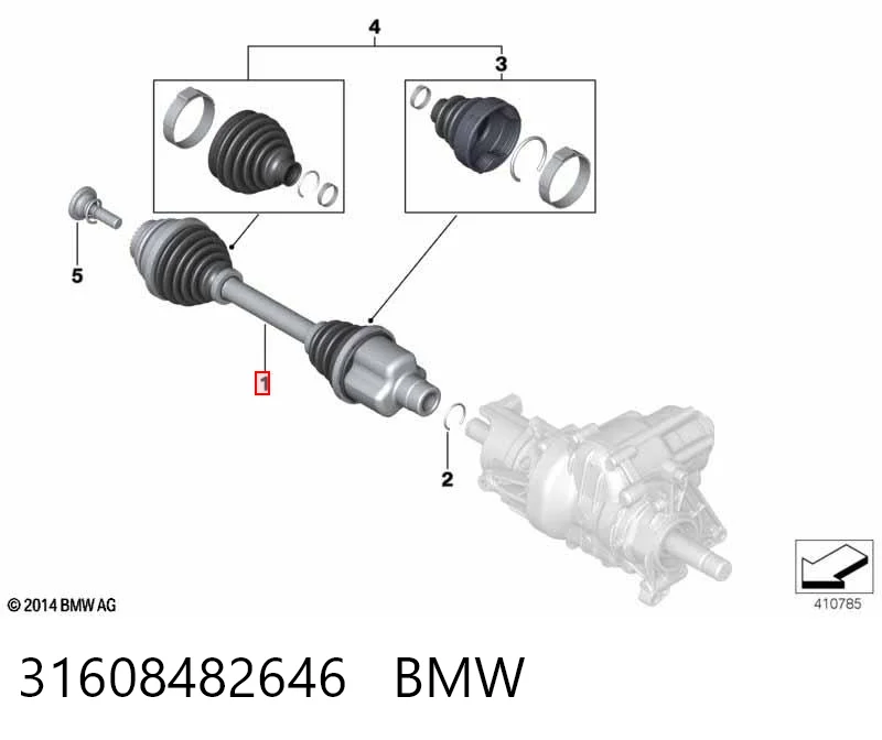 31608482646 BMW Semieixo (acionador) dianteiro direito
