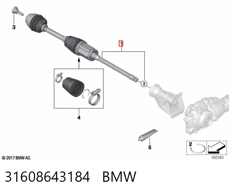 31608643184 BMW Semieixo (acionador) dianteiro direito