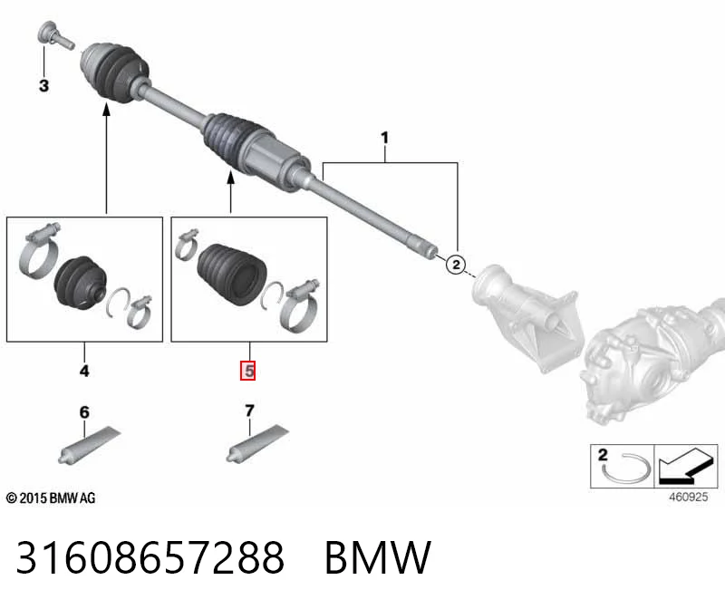 Bota de proteção interna de junta homocinética do semieixo dianteiro BMW 3  G21, G81 ao melhor preço